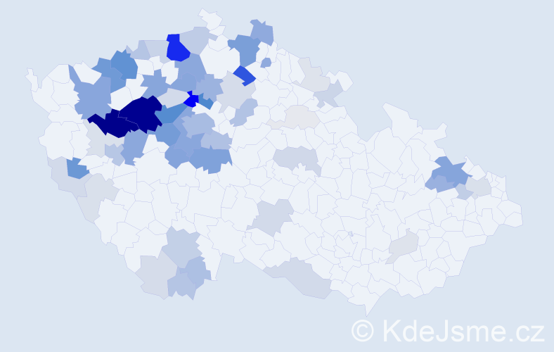 Příjmení: 'Helebrant', počet výskytů 276 v celé ČR