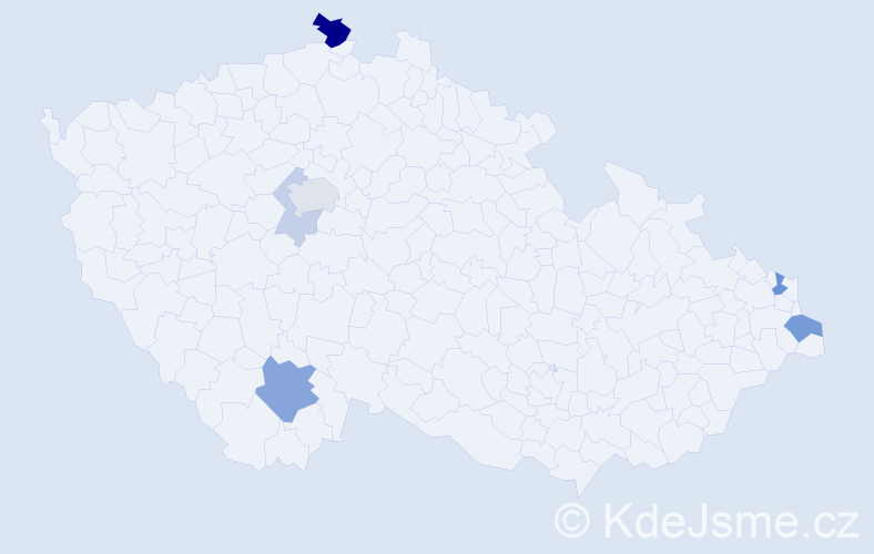Příjmení: 'Kolarová', počet výskytů 15 v celé ČR