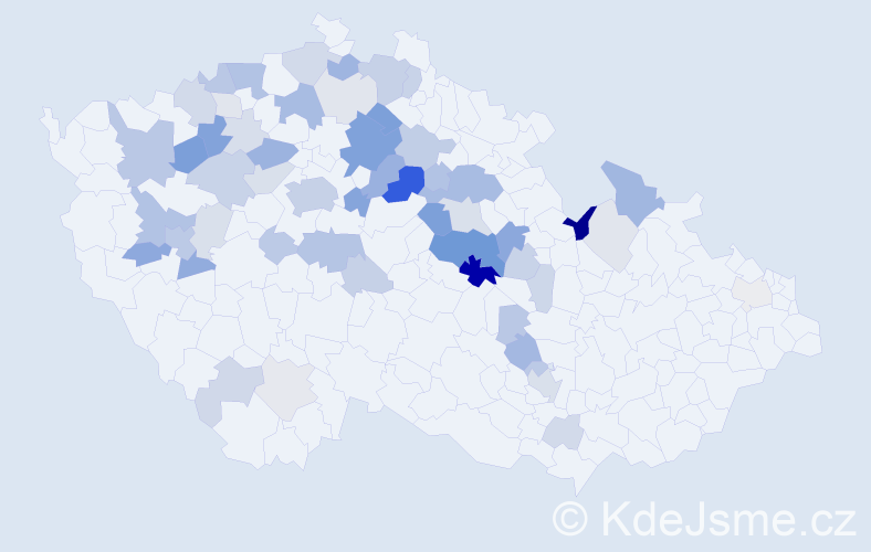 Příjmení: 'Kolbabová', počet výskytů 172 v celé ČR