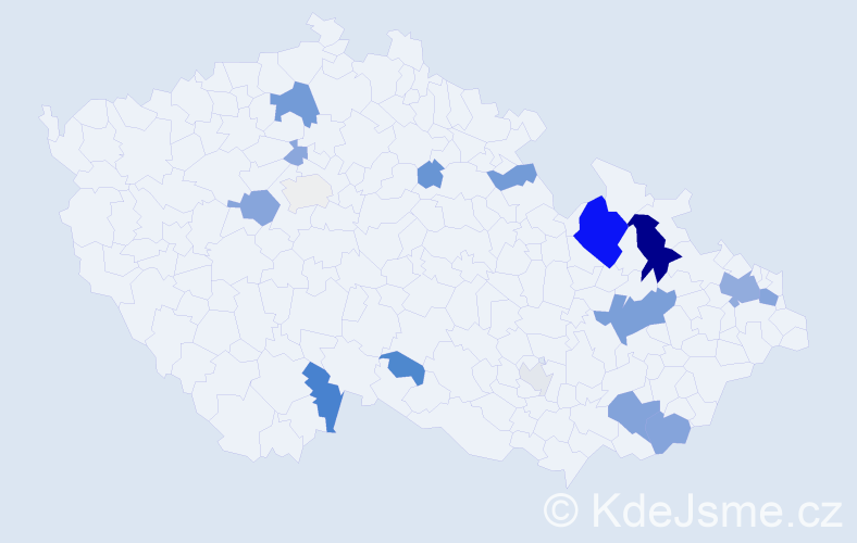 Příjmení: 'Barčík', počet výskytů 46 v celé ČR