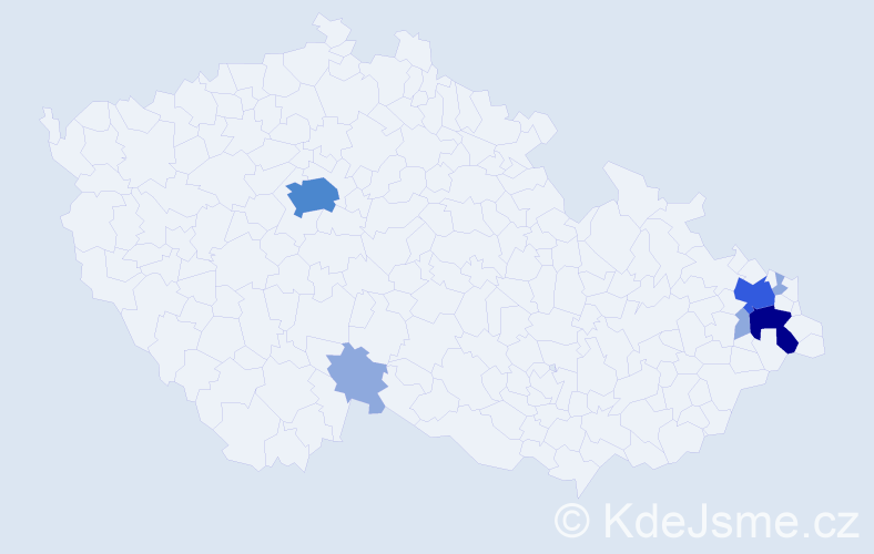 Příjmení: 'Oboda', počet výskytů 13 v celé ČR
