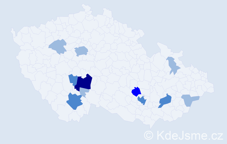 Příjmení: 'Permedlová', počet výskytů 20 v celé ČR