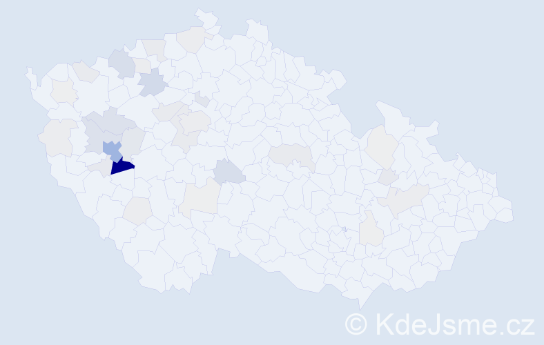 Příjmení: 'Kotora', počet výskytů 145 v celé ČR