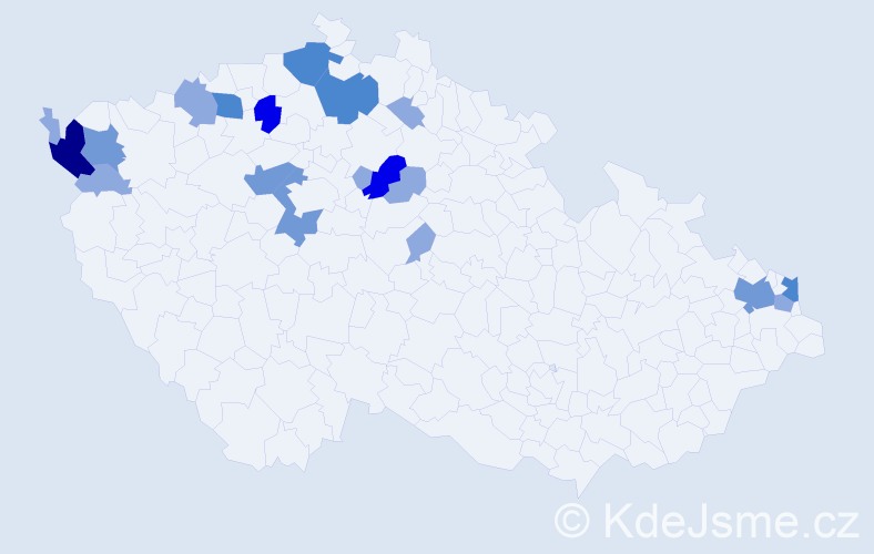Příjmení: 'Bubanec', počet výskytů 44 v celé ČR
