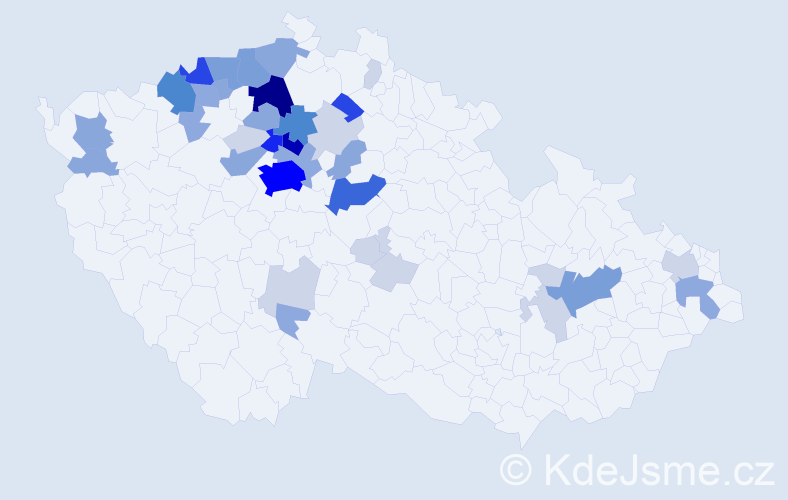 Příjmení: 'Prejzová', počet výskytů 140 v celé ČR