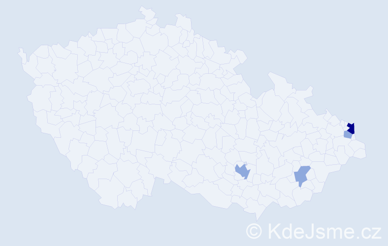 Příjmení: 'Kaháková', počet výskytů 8 v celé ČR