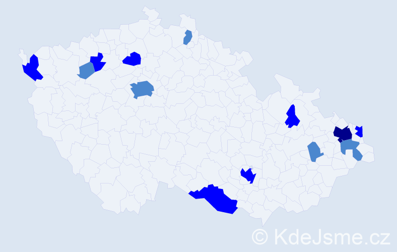Příjmení: 'Klima', počet výskytů 22 v celé ČR