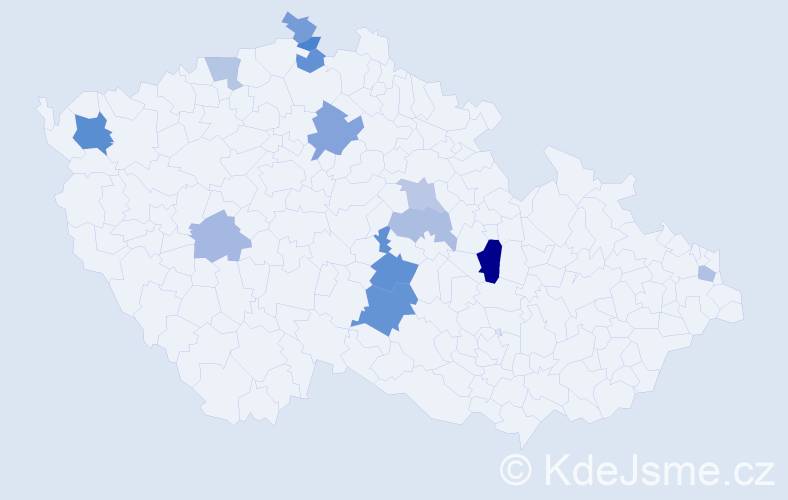 Příjmení: 'Krajmer', počet výskytů 21 v celé ČR