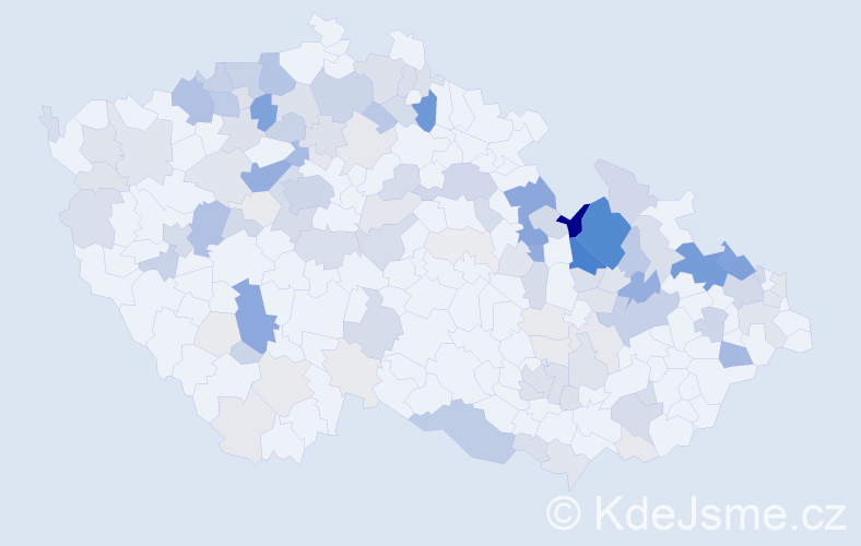Příjmení: 'Reichlová', počet výskytů 489 v celé ČR
