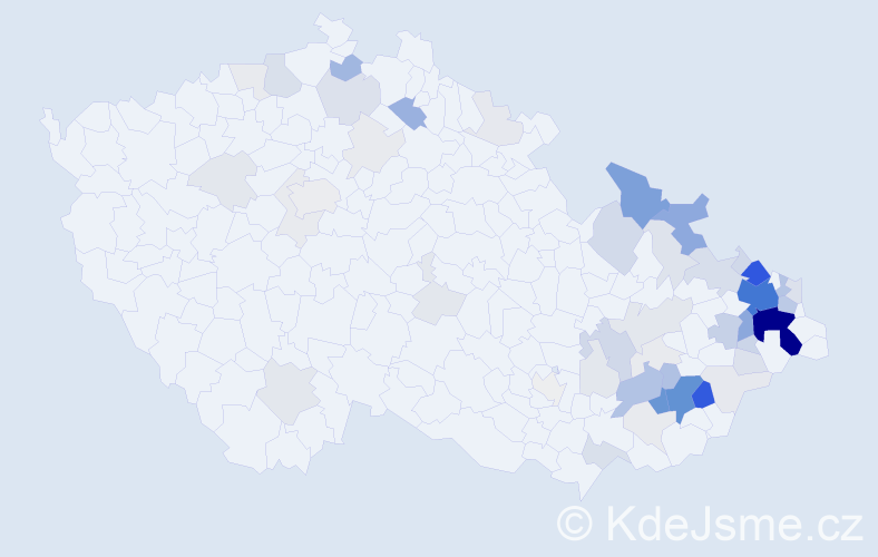 Příjmení: 'Řehová', počet výskytů 285 v celé ČR