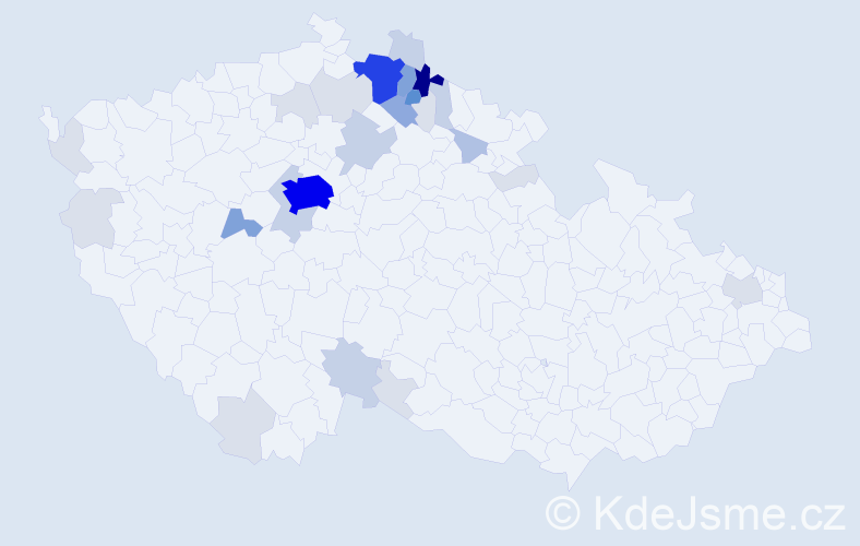 Příjmení: 'Belda', počet výskytů 105 v celé ČR