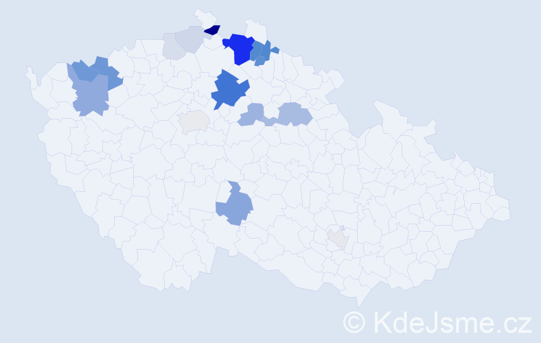 Příjmení: 'Bitmanová', počet výskytů 54 v celé ČR