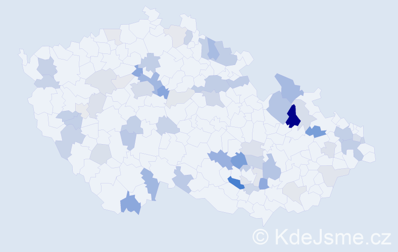 Příjmení: 'Jacko', počet výskytů 134 v celé ČR