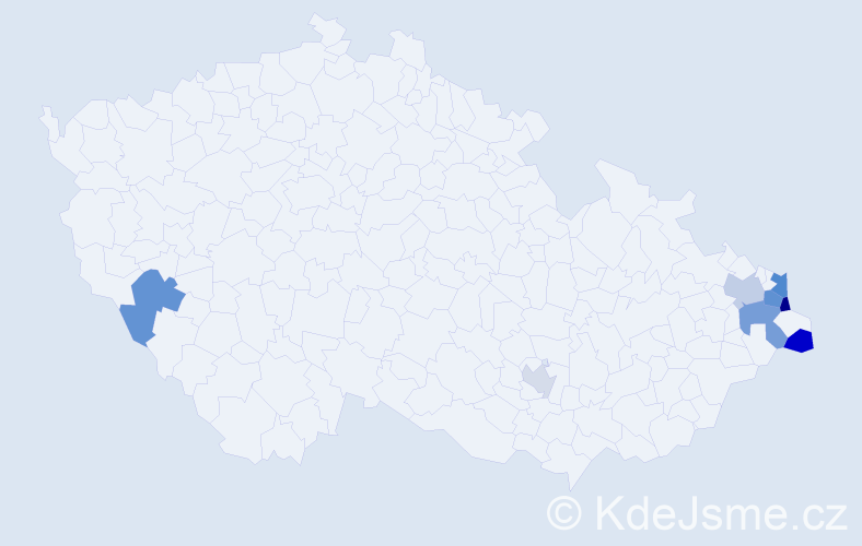 Příjmení: 'Palarczyková', počet výskytů 29 v celé ČR