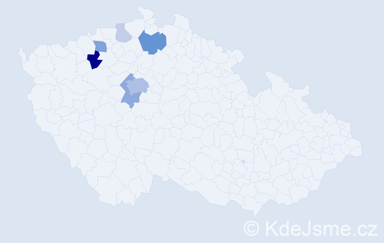 Příjmení: 'Grafnetr', počet výskytů 21 v celé ČR