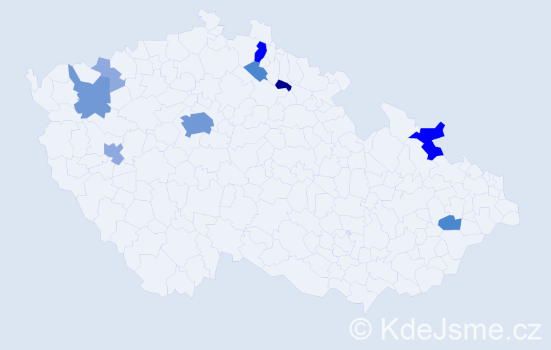 Příjmení: 'Cogan', počet výskytů 26 v celé ČR
