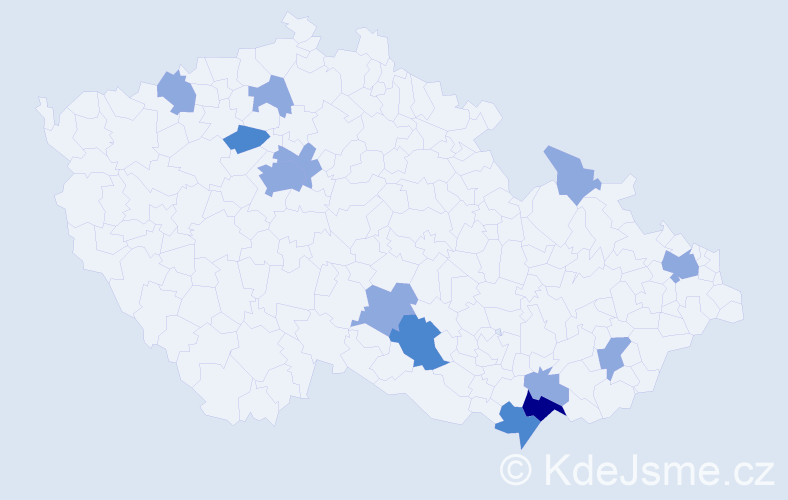 Příjmení: 'Barszczová', počet výskytů 20 v celé ČR