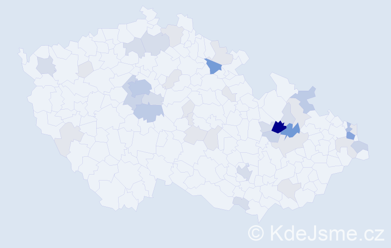 Příjmení: 'Kučerák', počet výskytů 129 v celé ČR
