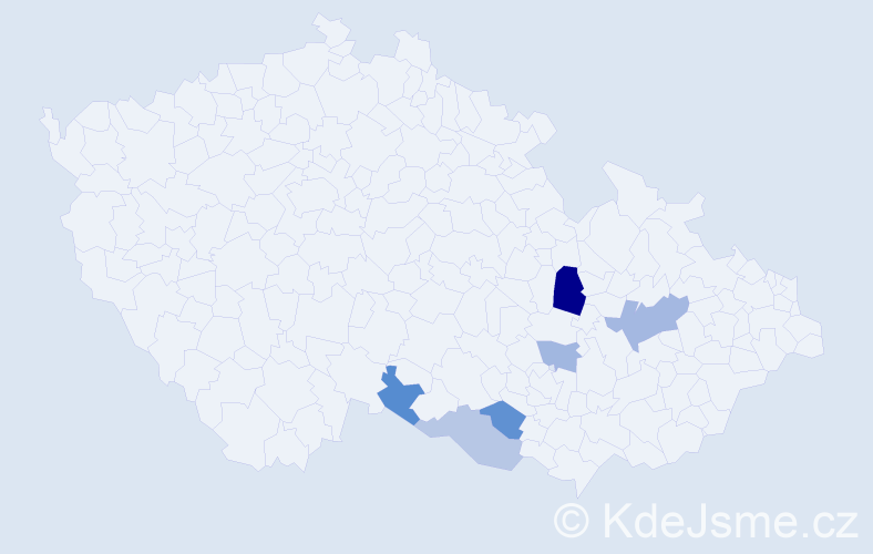 Příjmení: 'Ressek', počet výskytů 9 v celé ČR