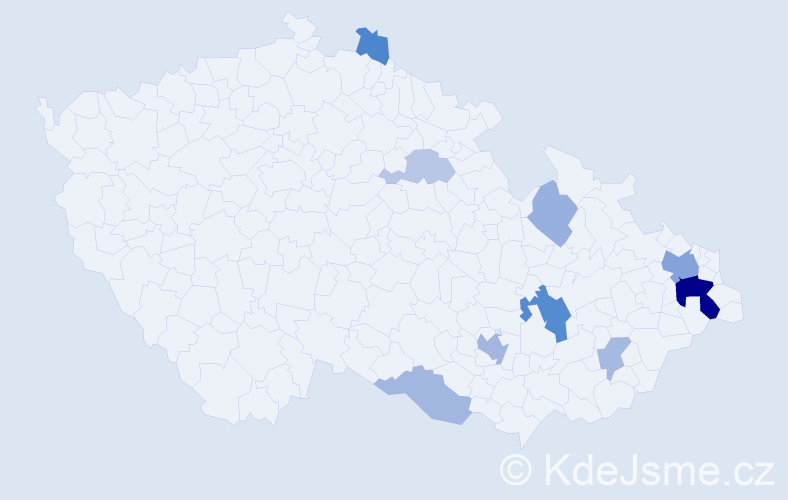 Příjmení: 'Pazděrová', počet výskytů 22 v celé ČR