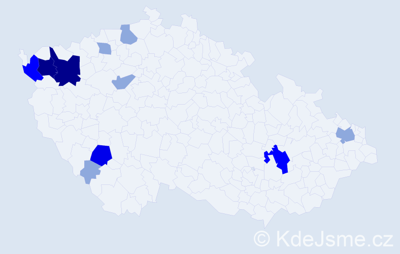 Příjmení: 'Pohlotko', počet výskytů 30 v celé ČR