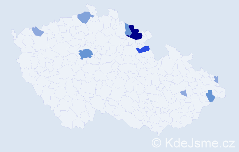 Příjmení: 'Astr', počet výskytů 27 v celé ČR