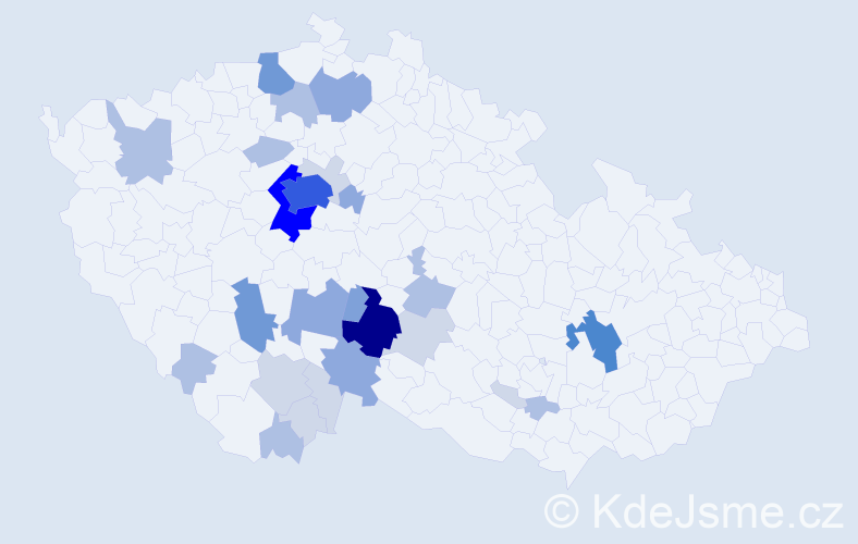 Příjmení: 'Kumžák', počet výskytů 89 v celé ČR