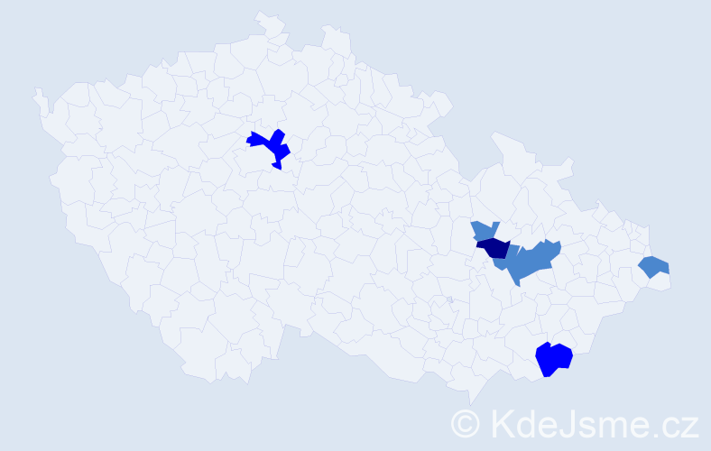 Příjmení: 'Halaksová', počet výskytů 10 v celé ČR