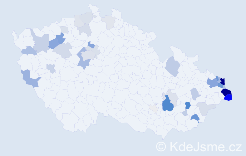 Příjmení: 'Zaremba', počet výskytů 119 v celé ČR