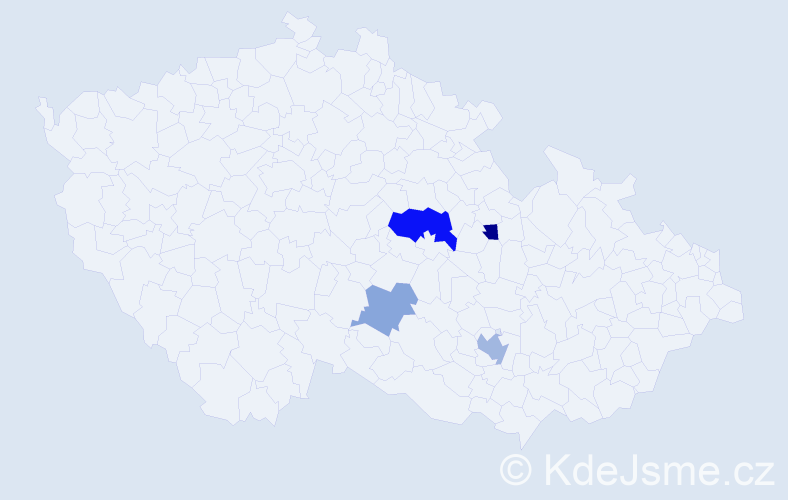 Příjmení: 'Bajcsy', počet výskytů 7 v celé ČR