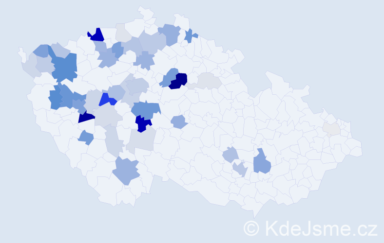 Příjmení: 'Vurm', počet výskytů 133 v celé ČR
