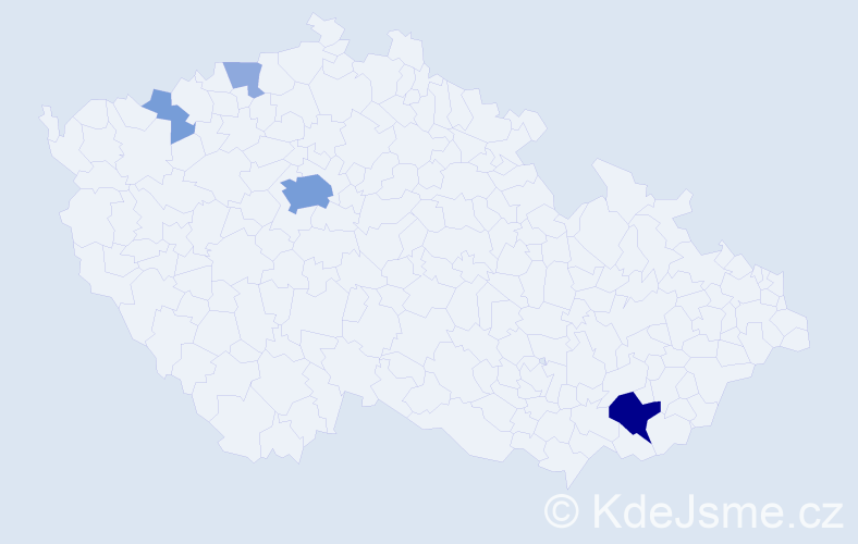 Příjmení: 'Prostináková', počet výskytů 18 v celé ČR
