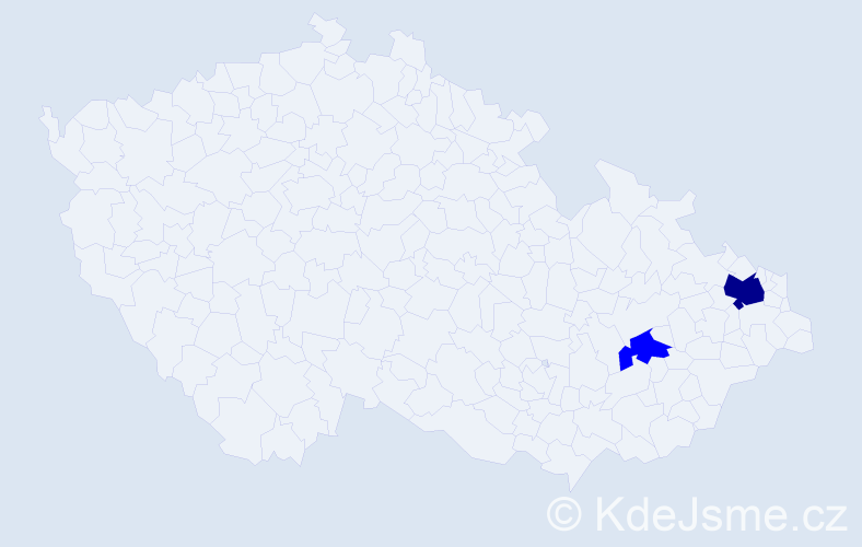 Příjmení: 'Vidan', počet výskytů 3 v celé ČR