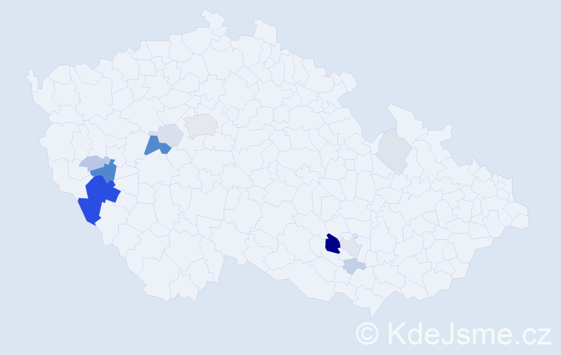 Příjmení: 'Baštařová', počet výskytů 42 v celé ČR