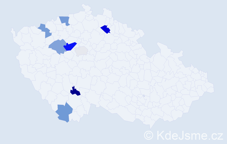 Příjmení: 'Kotaska', počet výskytů 14 v celé ČR