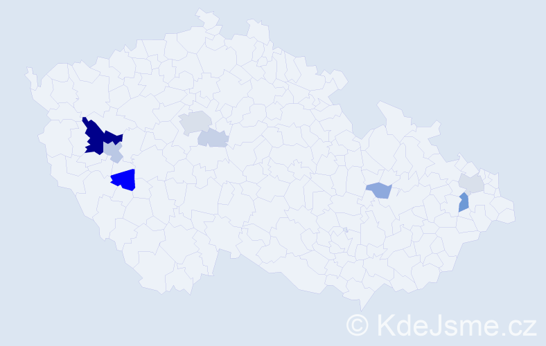 Příjmení: 'Webrová', počet výskytů 30 v celé ČR
