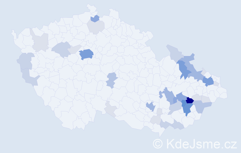 Příjmení: 'Matela', počet výskytů 124 v celé ČR