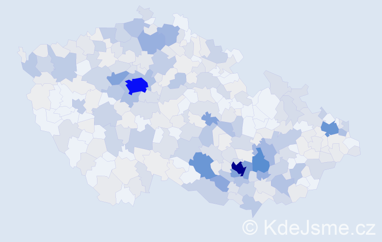 Příjmení: 'Hladký', počet výskytů 1358 v celé ČR