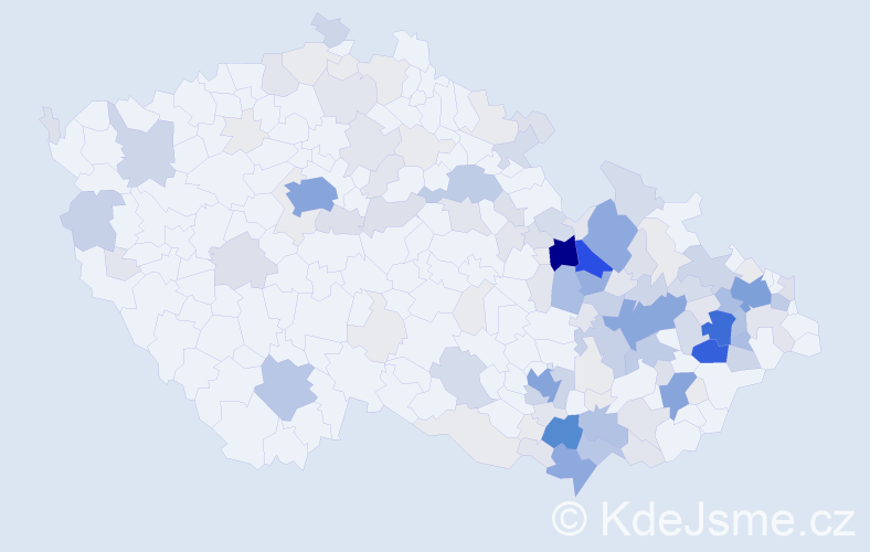 Příjmení: 'Knápková', počet výskytů 588 v celé ČR