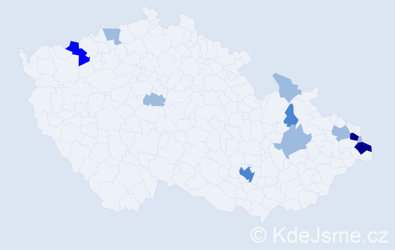 Příjmení: 'Čapkovičová', počet výskytů 22 v celé ČR