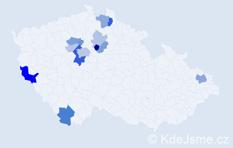Příjmení: 'Alexandrov', počet výskytů 33 v celé ČR