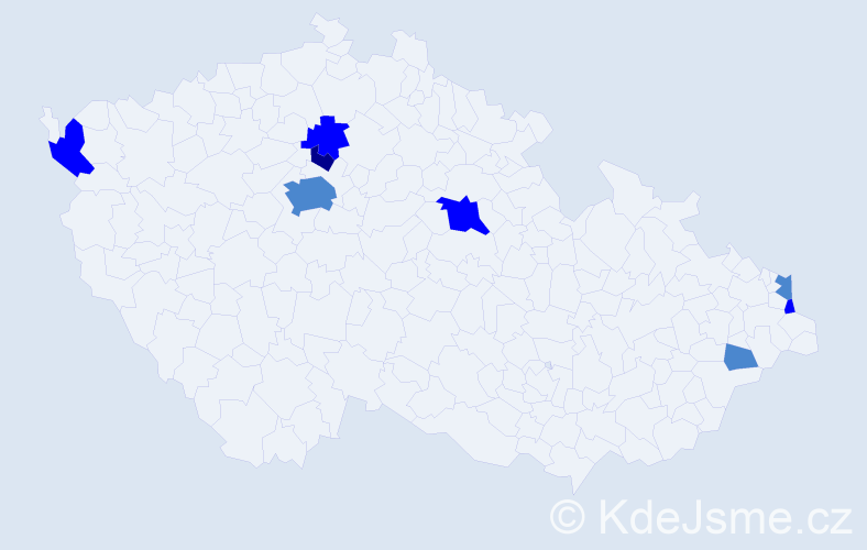 Příjmení: 'Dobsová', počet výskytů 14 v celé ČR