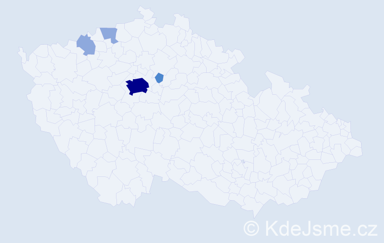Příjmení: 'Prousa', počet výskytů 9 v celé ČR
