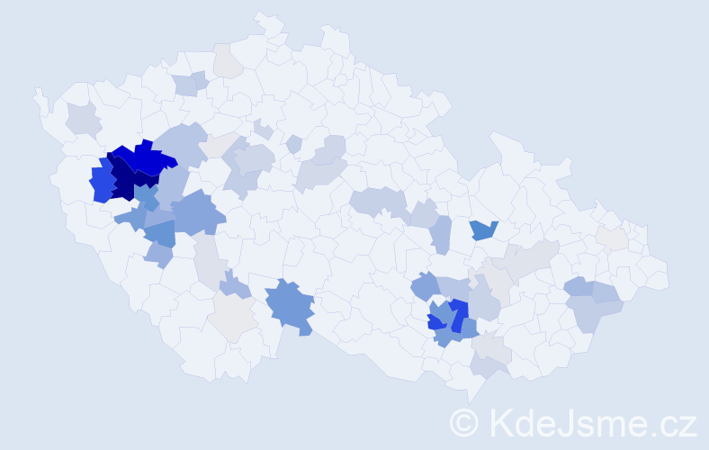 Příjmení: 'Chudáčková', počet výskytů 222 v celé ČR