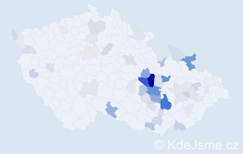 Příjmení: 'Bačovský', počet výskytů 185 v celé ČR