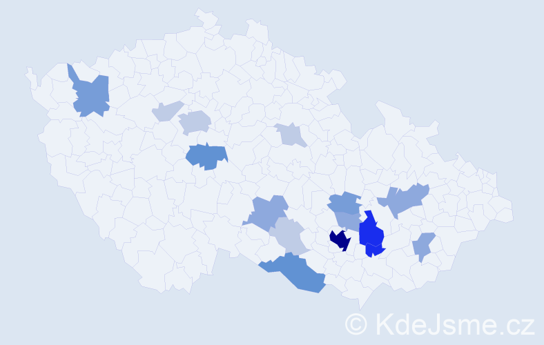 Příjmení: 'Reška', počet výskytů 50 v celé ČR