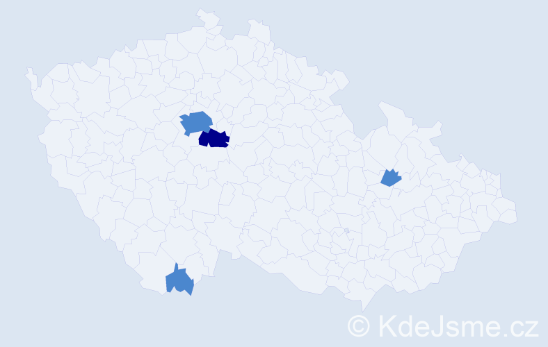 Příjmení: 'Mučičková', počet výskytů 6 v celé ČR