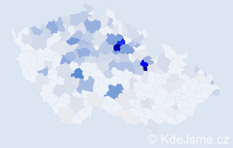 Příjmení: 'Kubišta', počet výskytů 725 v celé ČR