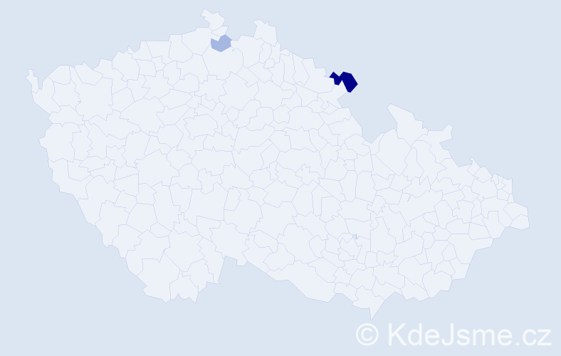 Příjmení: 'Wolanin', počet výskytů 5 v celé ČR