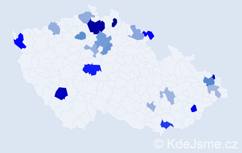 Příjmení: 'Homzová', počet výskytů 45 v celé ČR